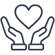 Hands heart icon